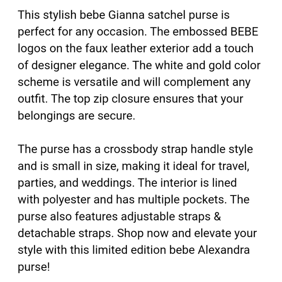 NWT BEBE GIANNA MICRO DOME SATCHEL - Picture 8 of 8